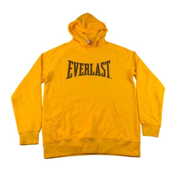 Everlast Hoodie Men M Yellow Boxing Gloves Graphic Back Print AS Colour Pullover - Picture 2 of 8